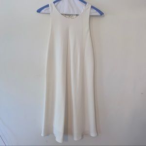 White Zara Open Back Mini Shift Dress